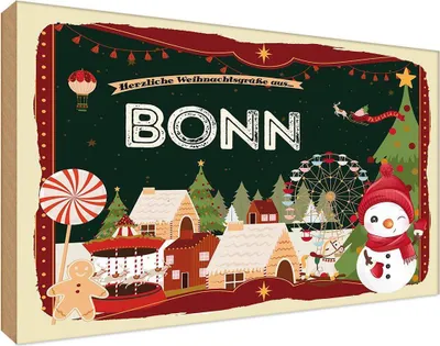 Produktbild von vianmo Holzschild 12x18 cm Weihnachten aus BONN