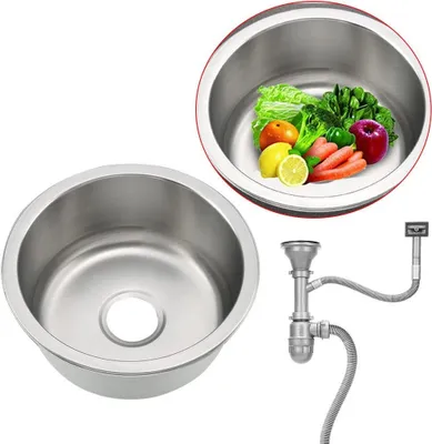 Produktbild von Spülbecken Einbauspüle Künchenspüle Edelstahl Spüle Rundspüle Küchen Waschbecken Wasserablauf