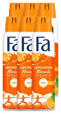 Imagen del producto de 6 aerosoles desodorantes Fa "Empowering Moments" - 150 ml - Paquete ahorro - 6 unidades