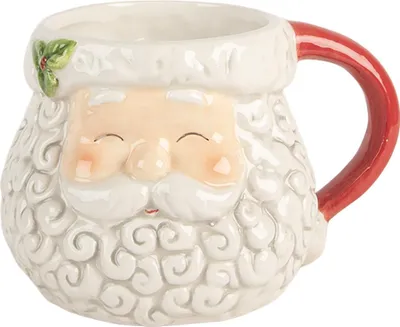 Produktbild von Clayre & Eef Tasse Weihnachtsmann 550 ml Weiß Keramik