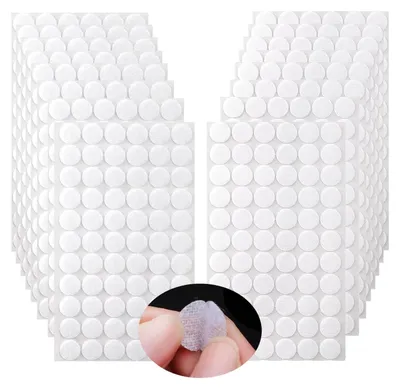 Productafbeelding van Zelfklevende klittenbandstrips - 600 stuks (300 paar) - Rond - 15 mm diameter - Wit