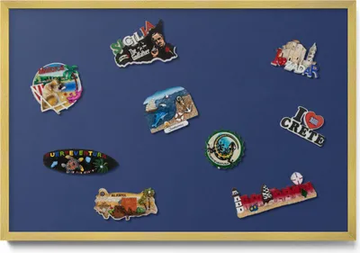 Produktbild von Magnetboard 60x40 cm – Goldener Rahmen – Farbe Marineblau – Magnetische Wandtafel, Magnetpinnwand, Memoboard, Kinderzimmer & Büro