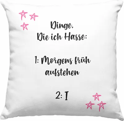 Produktbild von Trendation - Lustige Deko-Kissen mit Füllung 40x40n für Frauen mit Spruch Kaffee Deko-Kissen mit Füllung 40x40n Becher Büro Arbeit Früh Aufstehen (Grau)