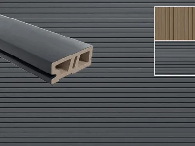 Produktbild von Silvadec | 3,60 m | Anthrazit 20x200 cm WPC Fassadenprofil Rhombusleiste, WPC Fassade, Schalungsbrett, Terrassendiele, Fassadenverkleidung, Anthrazit Fassade