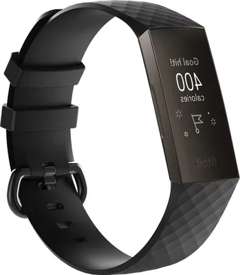 Produktbild von Strap-it Fitbit Charge 3 Armband Silikon (Schwarz) - Große: M/L