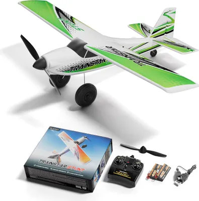 Produktbild von VolantexRC Trainstar Stunt 76804 RC Flugzeug 500mm Spannweite 2.4G 4CH Bürstenlos EPP Trainer mit 6-Achsen-Gyro, RTF Grün 2 Akkus