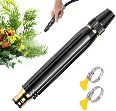 Productafbeelding van Spuitpistool voor tuinslang - Hogedrukwaterpistool - Autowasspuit - 3 sproeipatronen - Turbowasserstraal - Hogedruksproeier - Hogedrukwasserpistool - Tuinslangspuit - Hogedruksprinkler - Spuitmond - Plantenspuit - Met slangclips - Geschikt voor tuin, auto, terras