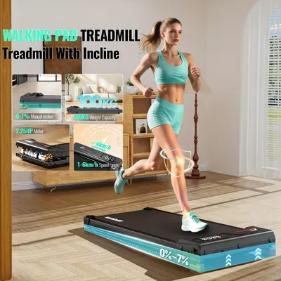 Produktbild von Laufband - Gehbänder - Robustes Laufband - Gehpad - Laufmaschine - 7% Steigung - Leiser 2,25 PS Motor