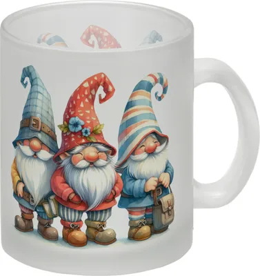 Produktbild von Kobolde mit bunten Mützen Glas Tasse