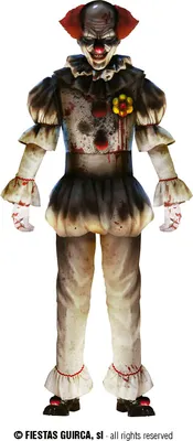 Image de Clown Horreur Halloween Cauchemar Fête Costume Peur Mascarade Événement, Couleur : Multicolore