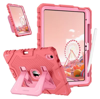 Produktbild von Fintie Kinder Hülle für iPad 11. Generation 2025 11 Zoll (A16), iPad 10. Generation 10.9 Zoll 2022 - robuste, stoßfeste Ganzkörper-Schutzhülle mit integriertem Ständer für Kinder, Pink