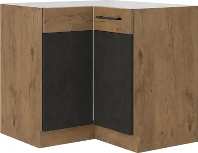 Produktbild von Vigo Eckunterschrank 90x90 cm Eiche Lancelot Matera Grau Küchenzeile Einbauküche