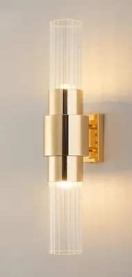 Zdjęcie produktu dla Glass & Brass - Single Tube Wall - kinkiet 45cm mosiądz złoty