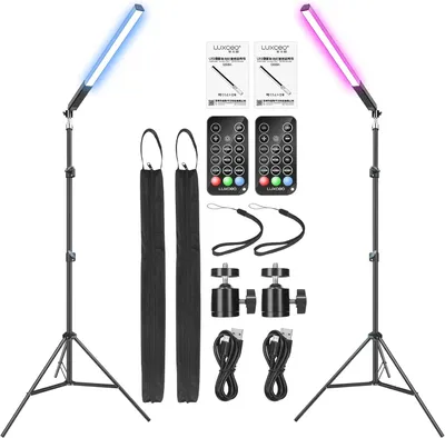 Immagine prodotto di Lampade video a LED - 2 luci video RGB, luci LED per video, luci portatili per fotografia, luci per fotocamera