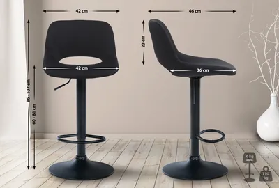 Produktbild von Barhocker HLO-CP243 Samt schwarz  schwarz