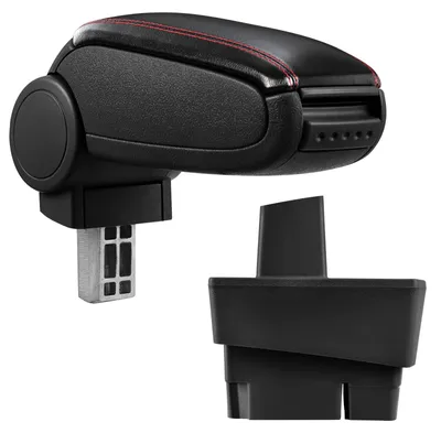 Armlehne Mittelarmlehne Leder Bezug Schwarz / Rot für Ford Focus 1 I 1998-2001 – Produktansicht