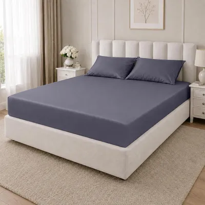 Produktbild von Traumschlaf Mako-Satin Spannbetttuch 190x200 - 200x200 cm anthrazit