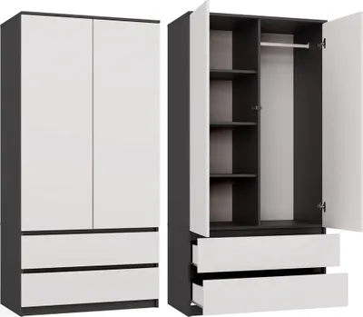 Produktbild von geräumiger weißer Kleiderschrank, 90 cm, Pax