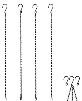Productafbeelding van Plantenhanger - Metalen ketting - 90 cm - Zwart - Set van 4