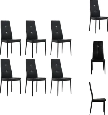 Obrázek produktu pro vidaXL Jídelní židle 6 ks černá Imitace kůže - Jídelní židle