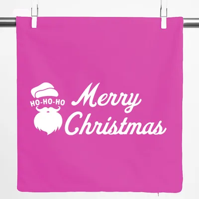 Produktbild von Huuraa Kissenbezug Ho Ho Ho Santa Merry Christmas 40x40cm Fuchsia Baumwolle Dekokissenbezug Geschenkidee