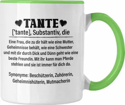 Produktbild von Trendation - Beste Tante Geschenk Tasse Lustig Spruch Beste Tante der Welt Geschenkidee von Nichte (Grün)