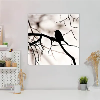 Produktbild von Design Stahlmagnettafel Quadratisch 50x50cm Früher Vogel