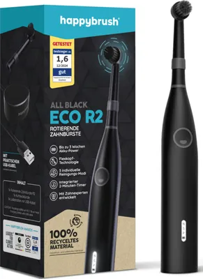 Produktbild von happybrush Rotierende elektrische Zahnbürste ECO R2 all black