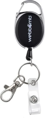 Produktbild von WEBBOMB Ausziehbarer Schlüsselanhänger Ausweis JOJO mit robustem Gürtelclip Karabiner Vinylstrap / Ausweis Clip & Schlüsselring Ausweis Skipass Halter Kartenhalter