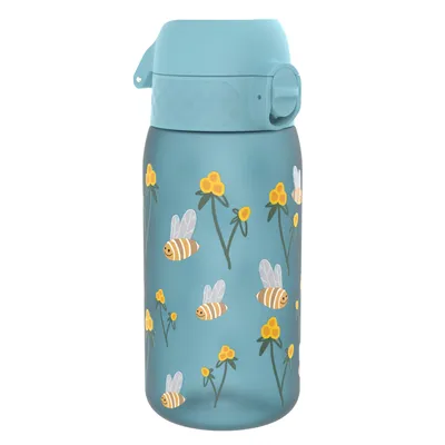 Produktbild von ion8 Kinder Trinkflasche, 350ml, Auslaufsicher, Einhandöffnung, Sichere Verriegelung, Spülmaschinenfest, BPA-frei, Tragegriff, Klappdeckel, Leicht zu Reinigen, Klimaneutral, Hummeln-Design