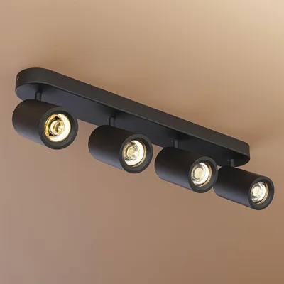 Produktbild von hoftronic LED-Deckenleuchte 4 Spots GU10 schwenkbar schwarz IP20