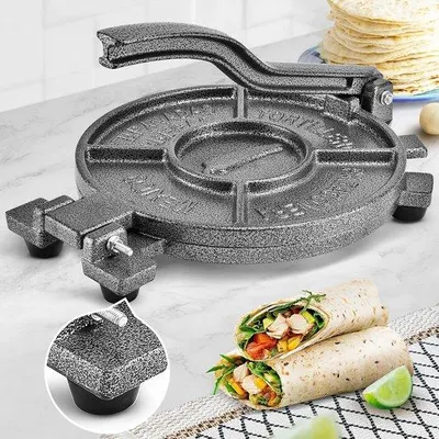 Produktbild von Famanu Tortillapresse 26,4 cm – Robuste Taco Maker und Roti Presse für frische Tortillas