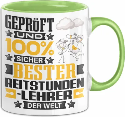 Produktbild von Reitstundenlehrer Geschenk Lustiger Spruch für Reitstundenlehrer Geschenkidee Bester Reitstundenlehrer Der Welt (Grün)