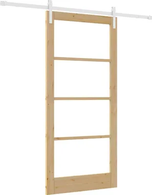 Obrázek produktu pro vidaXL Posuvné dveře ORKDAL přírodní 93 x 202 cm z masivního borového dřeva a skla
