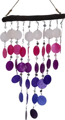 Produktbild von Muschel Mobile, Ethno Windspiel, Sonnenfänger - Lila/weiß, Violett, Holz,Muschelscheiben, 40*33*0,5 cm, Traumfänger, Mobiles