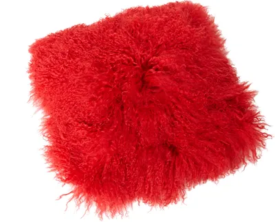 Produktbild von Tibetlamm Kissen Kissenbezug (ohne Inlet) JAY13 Hell Rot 40x40cm