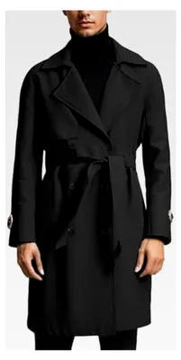 Produktbild von Zweireihiger Trenchcoat für Herren, eleganter Übergangsmantel