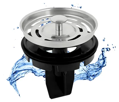 Produktbild von Edelstahl-Abflusssieb für Waschbecken – Universal-Ablaufstopfen für Küche, Bad und Toilette (86 mm)