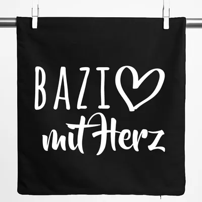 Produktbild von Huuraa Kissenbezug Bazi mit Herz 40x40cm Black Baumwolle Dekokissenbezug Geschenkidee