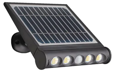 Produktbild von CENTURY LED-Solarwandleuchte GENIUS SLIM 8W 4000K IP65 Schwarz