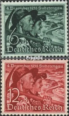 Produktbild von Briefmarken Deutsches Reich 1938 Mi 684-685 (kompl.Ausg.) mit Falz Abstimmung im Sudetenland