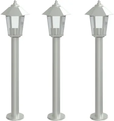 Obrázek produktu pro Venkovní stojací lampy 3 ks stříbrné 80 cm nerezová ocel