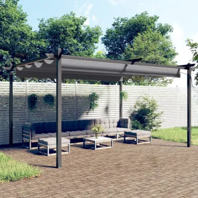 Image de Pavillon avec toit extensible 4x3 m Anthracite