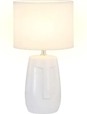 Produktbild von Fischer & Honsel Face Tischleuchte E14 Stoffschirm Chintz weiß weiß 50713
