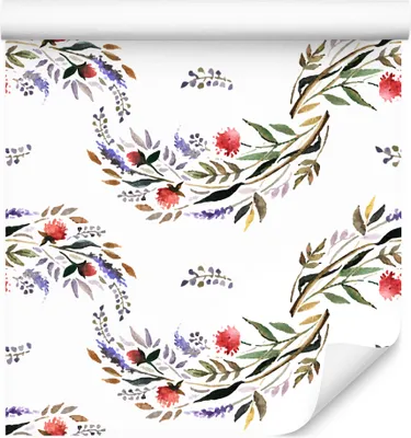 Produktbild von 10m VLIES TAPETE Rolle Natur Pflanzen Blätter Flora Muster Aquarell XXL