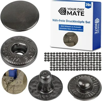 Produktbild von Druckknöpfe 12,5 mm 20 Paar schwarzgrau