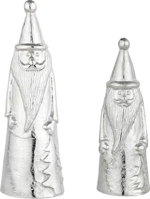 Produktbild von Dekofiguren aus Aluminium gefertigt, 2er-Set, in Silber handgefertigt, 27 cm