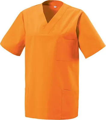 Image de Casaque médicale à enfiler, unie, manches courtes, col V, pour clinique, soins, cabinet médical