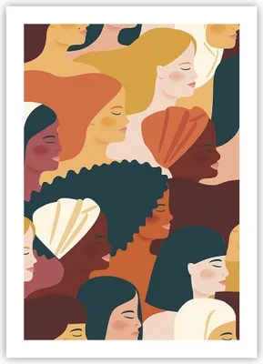 Produktbild von Poster - Poster ohne Rahmen - Frauen Multikulturalismus Modern - 50x70 cm - Wand Bild - Wanddeko - Wandbilder - Kunstposter - Wandposter - Bilder - Kunstdruck - Wanddekoration - P2XPA50x70-4500
