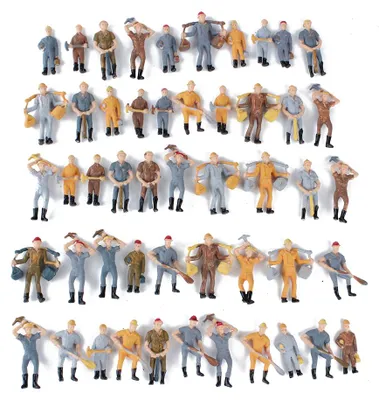 Produktbild von Modellbau Figuren 1:50 | Miniatur Bauarbeiter (50 Stück)